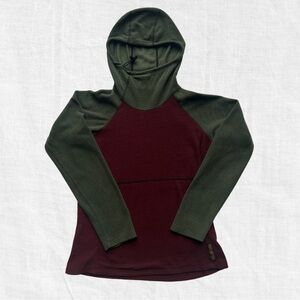 Melanzana Micro Grid Hoodie - Womens - Small - Maroon/Green